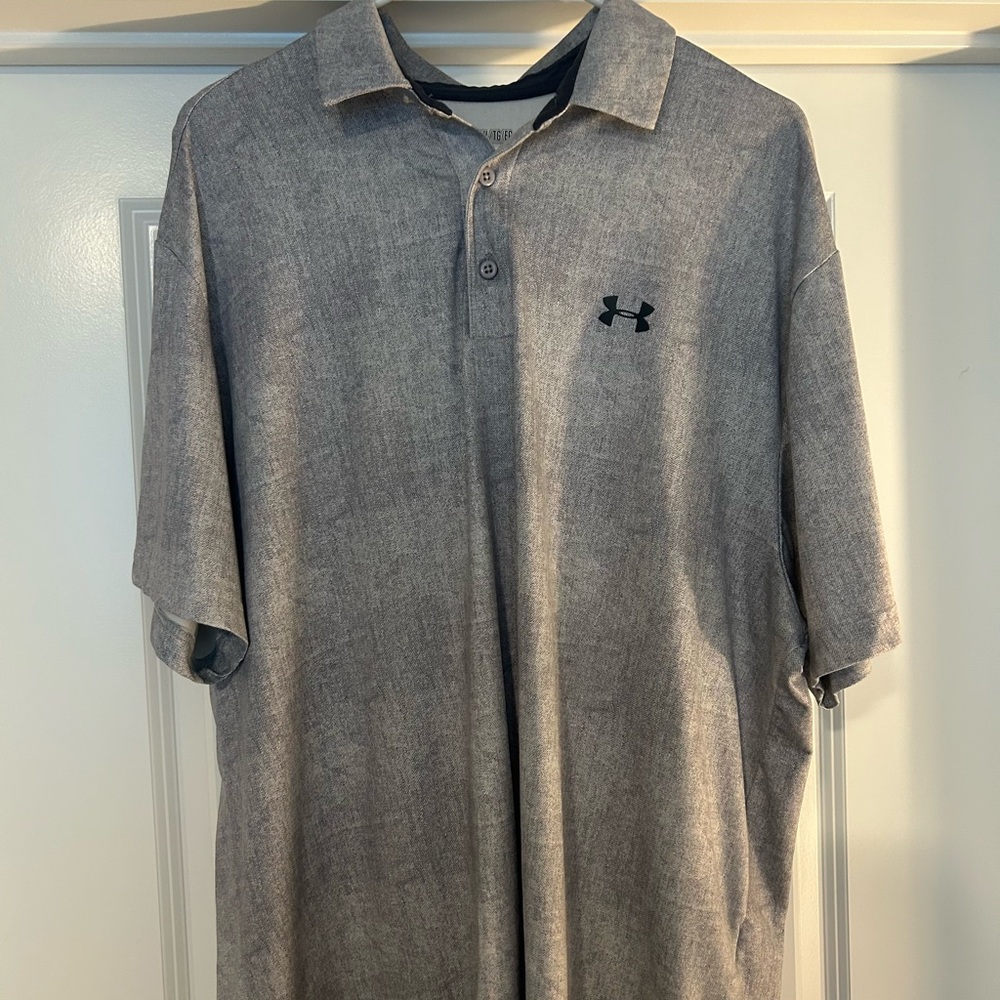 Under Armour Men's Heathered Gray Polo Shirt